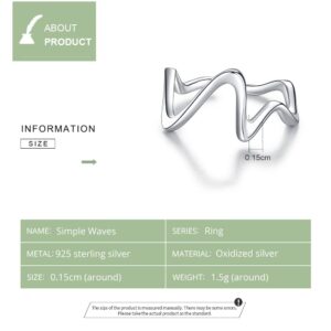 Qings Highs and Lows Ring - Sterling Silver Inspirational Up and Down Rings for Daughter Friends Adjustable Open Stackable Band Knuckle Rings Wraparound Wave CZ Zig Zag Jewelry Gifts