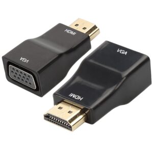 URELEGAN HDMI to VGA Adapter Converter, 1080P Male to Female Cord for Computer, Desktop, Laptop, PC, Monitor, Projector, HDTV, Chromebook, Raspberry Pi, Roku, Xbox and More