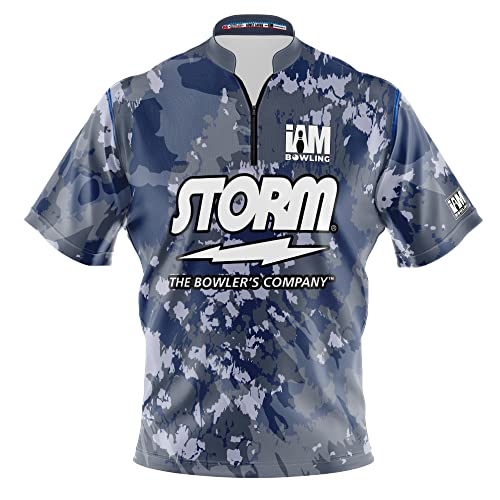 Logo Infusion Dye-Sublimated Bowling Jersey (Sash Collar) - I AM Bowling FUN Design 2055-ST - Storm - NAVY CAMO (3X-LARGE)