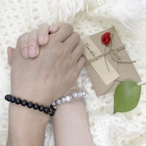 Couples Bracelets King&Queen Crown His and Her Bracelets Heart Matching Bracelets Long Distance Relationship Gifts for Boyfriend and Girlfriend on Anniversary Couples Jewelry for Women Men