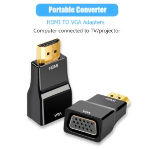 URELEGAN HDMI to VGA Adapter Converter, 1080P Male to Female Cord for Computer, Desktop, Laptop, PC, Monitor, Projector, HDTV, Chromebook, Raspberry Pi, Roku, Xbox and More