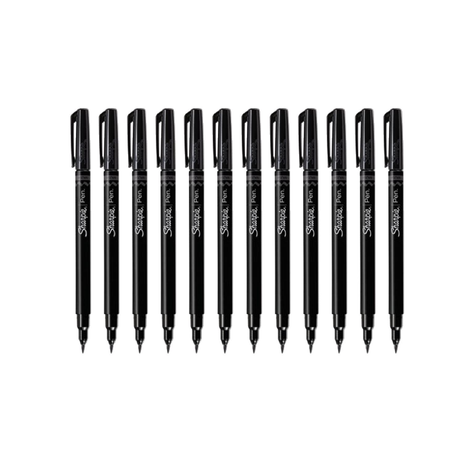 SHARPIE Brush Tip Pens, Fine, Black, Dozen (2011280)