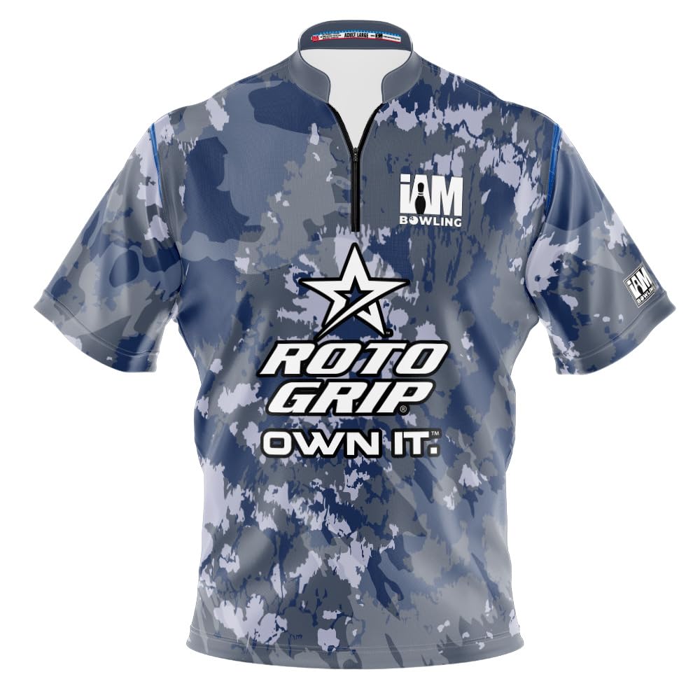 Logo Infusion Dye-Sublimated Bowling Jersey (Sash Collar) - I AM Bowling FUN Design 2055-RG - Roto Grip - NAVY CAMO (X-LARGE)