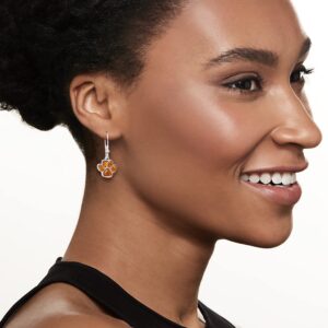 Ross-Simons Amber Paw Print Drop Earrings in Sterling Silver