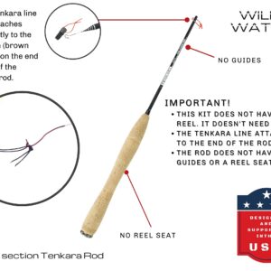 Wild Water Fly Fishing Tenkara Rod, 6 Foot, 5 Section IM8 Graphite Telescopic Rod with Cork Handle, Hard Tube Rod Case and Knitted Rod Sock