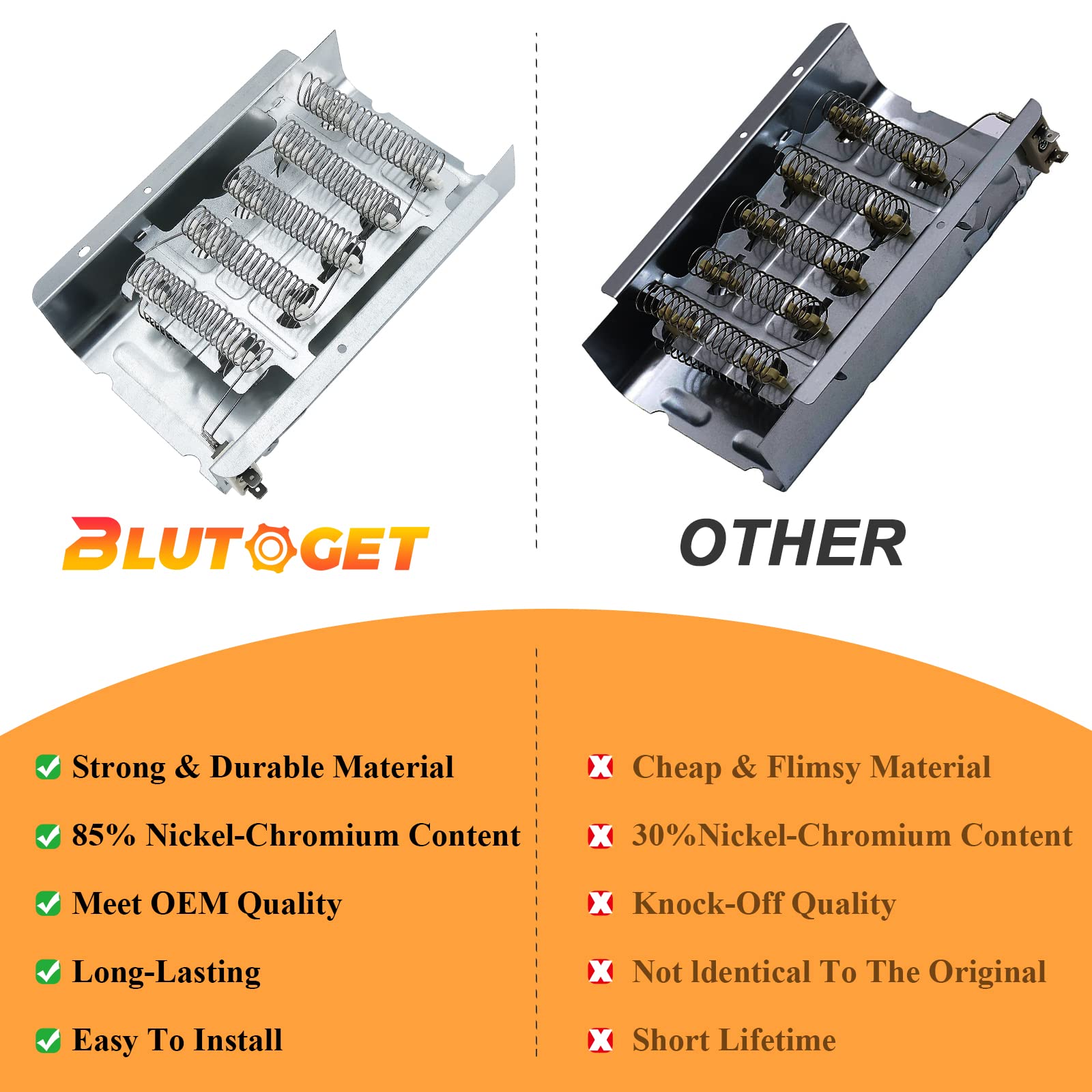 279838 W10724237 Dryer Heating Element Kit for Whirlpool Kenmore Maytag Dryer - 3977767 3392519 Thermostat Fuse 3387134 397793 Thermostat- Replaces PS334313 4531017 MEDX655dW1 WED4815EW1 by Blutoget