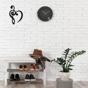 Amyhill Heart Music Wall Decor Musical Notes Wooden Music Wall Decorations Music Symbol Hanging Wall Sign Aesthetic Art for Music Room Home Wedding Present Bedroom Living Room Dining Room