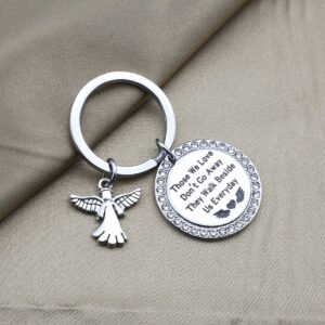 Memorial Keychain Sympathy Jewelry Those We Love Don't Go Away Gifts Angel Keyring Remembrance Loved One Gift Comfort Gift (Angel Those KS)