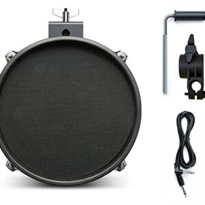 Alesis Surge 8 inch Mesh Drum Pad with Clamp and Silverline Audio 10ft Trigger Cable Bundle [Compatible with Roland/Yamaha/Simmons/Ion]