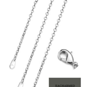 JIACHARMED Necklace Extenders, Silver Necklace Extenders Delicate 2",3", 4" Inches Necklace Extension Chain Set for Necklaces Chokers Bracelets Anklets, 2mm Width Chain Extender