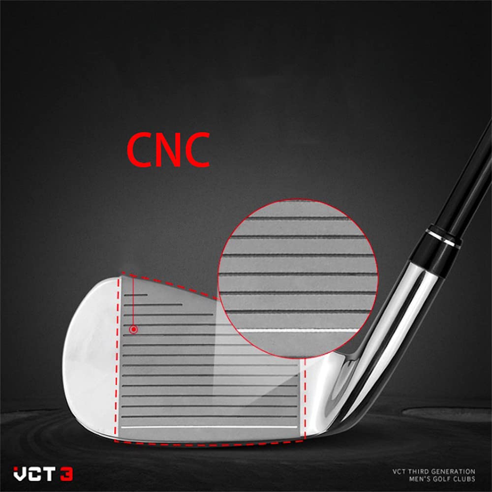 Golf Clubs Iron Mens Golf VCT3#5/6/7/8/9/P/S Right Handed Professional Pole Stainless Steel/Carbon Shaft Women Golf Putter Club (7-Carton Shaft)