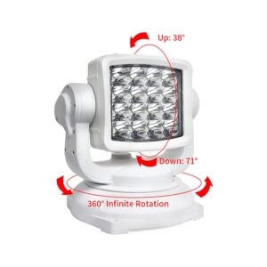 EXZEIT 80W Led Searchlight for Boat Marine, 8000Lumens Spotlight with Wireless Remote, Magnetic Base, Cigarette Lighter Cable, Great for Rescue Restoration Offroad Lighting