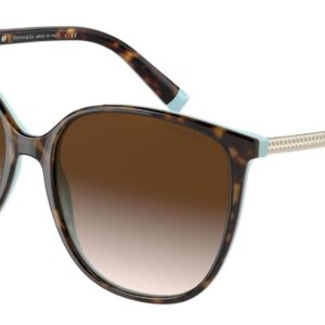 Tiffany TF4184-81343B Sunglasses Havana On Tiffany Blue w/Brown Gradient 57mm