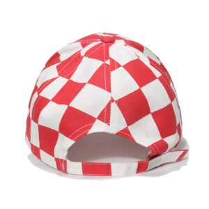 HAOOIE Unisex Checkered Print Baseball Cap Cotton Retro Dad Hat for Men Women Outdoor Sun Hats (Black and White)