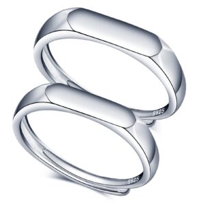 umierui promise rings for couples 925 sterling silver couple rings set engagement wedding ring band adjustable couple ring