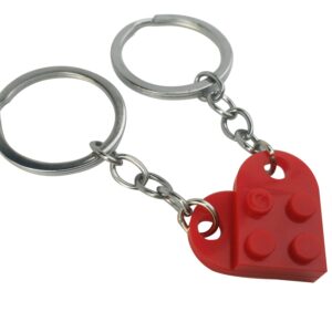 jeunecheval Heart Keychain for Couples Matching Stuff for Boyfriend Girlfriend Key Ring