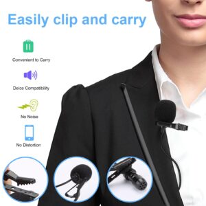 Bokadzi 5 Feet 3.5mm Lavalier Microphone Lapel Omnidirectional Condenser Mic for iPhone Android & Windows Smartphones, YouTube, Interview, Studio, Video Recording（with The 4 Pin to 3 Pin Adapter）