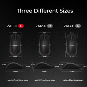 BenQ Zowie ZA11-C Symmetrical Gaming Mouse | Professional Esports Performance | Driverless | Paracord Cable | Revisioned C-Features | Matte Black | Large Size