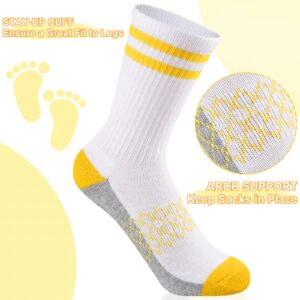 Comfoex Boys Crew Socks Half Cushioned Athletic Socks Cotton Calf Socks For Big Little Kids 6 Pairs