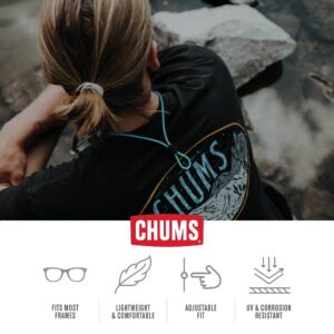 Chums Slim Retainer - Adjustable Thin Silicone Unisex Eyewear Keeper (Aqua/Black/Marine Blue)