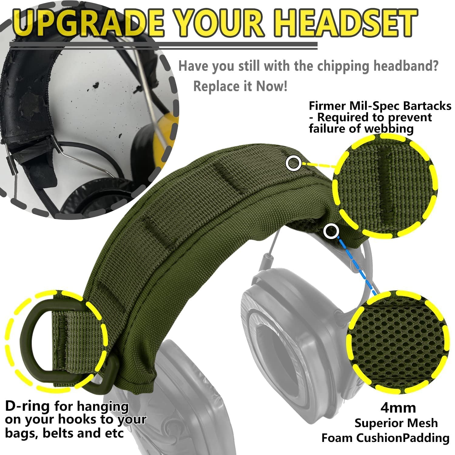 PROHEAR GEP02 Gel Ear Pads and HC01 Tactical Headset Cover for Howard Leight by Honeywell Impact Sport Sync Leightning Earmuffs