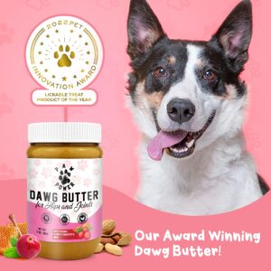 PAW POWER Dawg Butter, All Natural Peanut Butter Dog Treats, Dog Peanut Butter for Puppies & Senior Dogs, Delicious Peanut Dog Treat Paste, Non-GMO Dog Birthday Treats, No Xylitol (Cranberry)