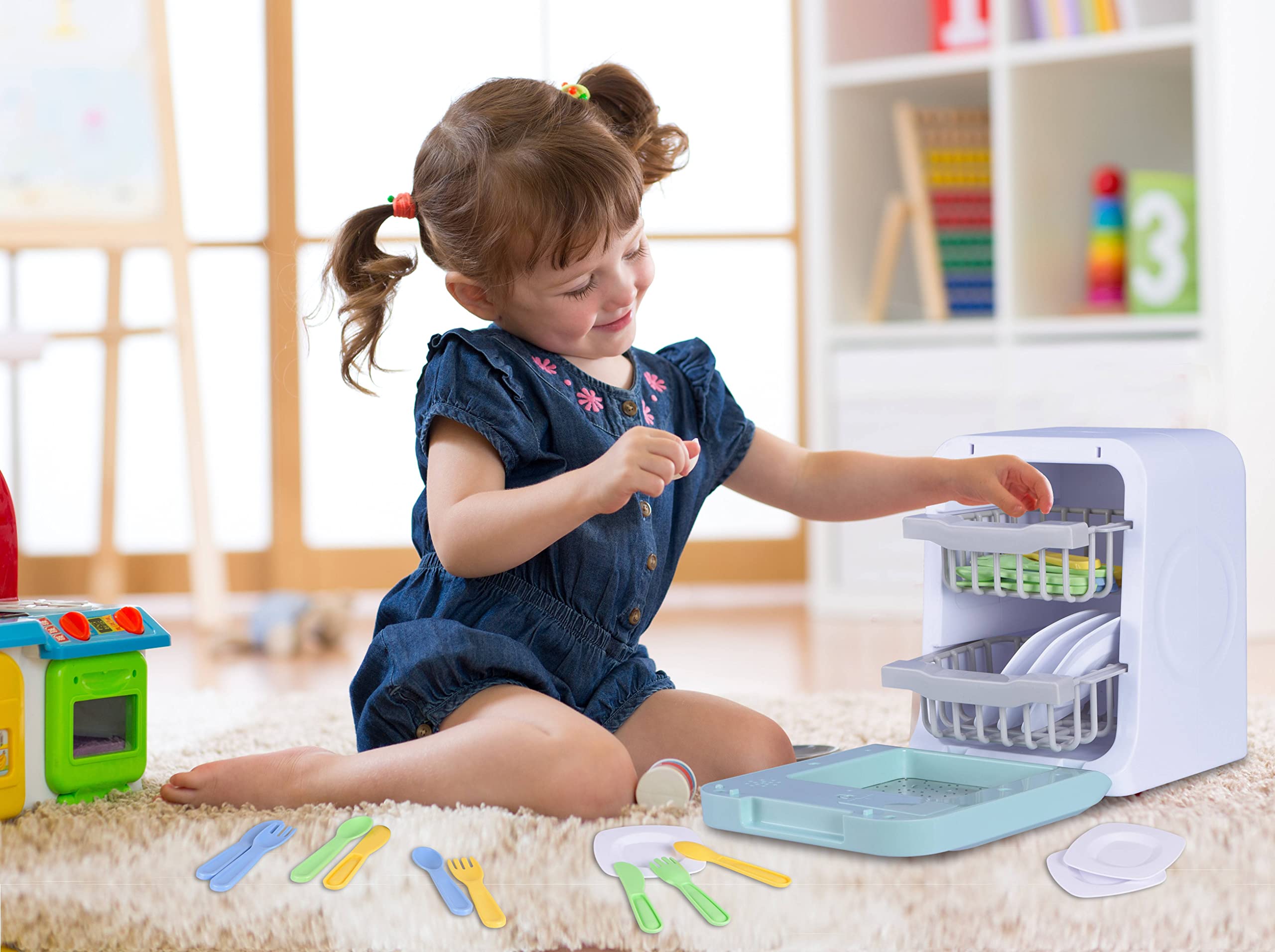 Nothing But Fun Toys My First Dishwasher Lights & Sounds Playset Designed for Children Ages 3+ Years, Multi