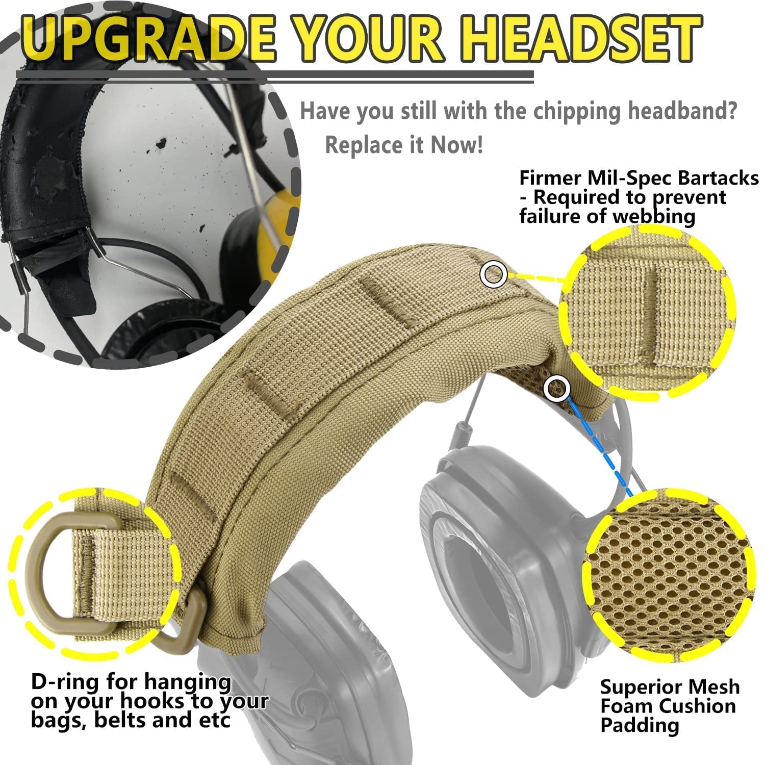 PROHEAR GEP02 Gel Ear Pads and HC01 Tactical Headset Cover for Howard Leight by Honeywell Impact Sport Sync Leightning Earmuffs