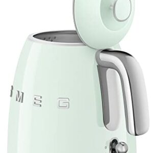 SMEG Mini 50's Retro Style 3 Cup Electric Kettle with Double Wall Anti Slip Base and Water Level Indicator (Pastel Green)