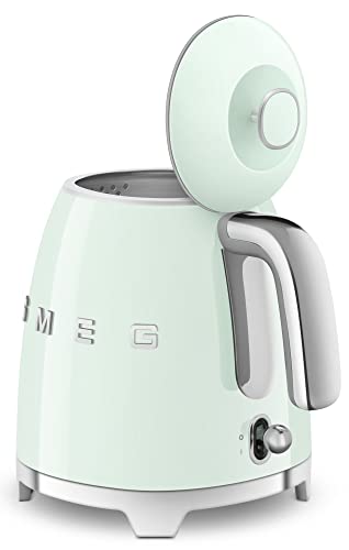 SMEG Mini 50's Retro Style 3 Cup Electric Kettle with Double Wall Anti Slip Base and Water Level Indicator (Pastel Green)