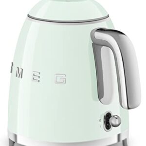 SMEG Mini 50's Retro Style 3 Cup Electric Kettle with Double Wall Anti Slip Base and Water Level Indicator (Pastel Green)