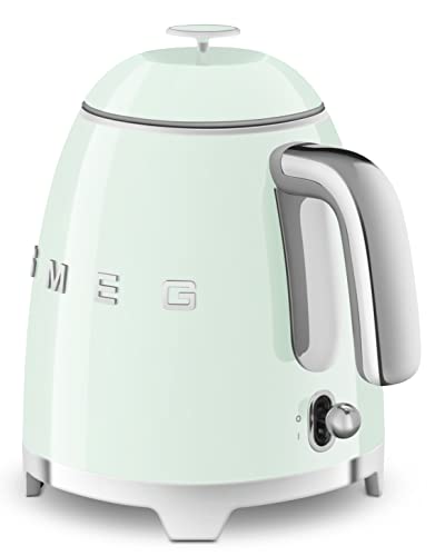 SMEG Mini 50's Retro Style 3 Cup Electric Kettle with Double Wall Anti Slip Base and Water Level Indicator (Pastel Green)