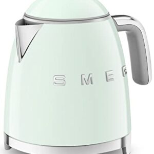 SMEG Mini 50's Retro Style 3 Cup Electric Kettle with Double Wall Anti Slip Base and Water Level Indicator (Pastel Green)