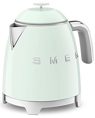 SMEG Mini 50's Retro Style 3 Cup Electric Kettle with Double Wall Anti Slip Base and Water Level Indicator (Pastel Green)