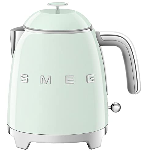 SMEG Mini 50's Retro Style 3 Cup Electric Kettle with Double Wall Anti Slip Base and Water Level Indicator (Pastel Green)