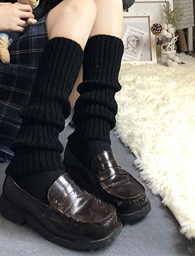 NUFIWI Harajuku Japanese Lolita Leg Warmers Gothic Knit Long Socks Leggings Gaiters Knee Goth Winter Cuff Ankle Heap Sock