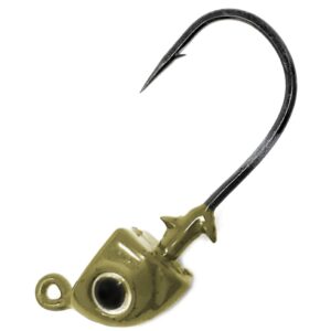 Reaction Tackle Tungsten Swimbait Jig Heads - 3D Realistic Eyes Attract Bass and More- Swim Bait Jig Head for use with Freshwater or Saltwater Fishing (5-Pack) - 1/4oz - Green Pump