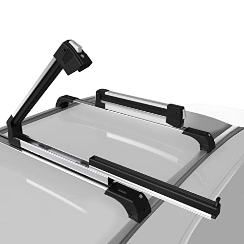 Erkul 25" Ski Rack for Car Roof - Universal Ski & Snowboard Car Racks with Anti-Theft Lock and Extension with Sliding Rail | Carry up to 4 Pairs of Skis or 2 Snowboards