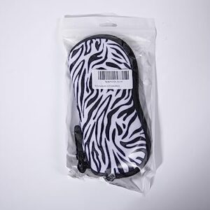 MoKo Sunglasses Soft Case Ultra Light Neoprene Zipper Eyeglass Case with Clip, Zebra