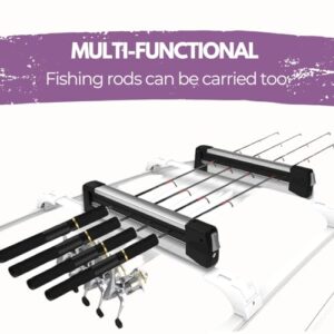 Erkul 25" Ski Rack for Car Roof - Universal Ski & Snowboard Car Racks with Anti-Theft Lock and Extension with Sliding Rail | Carry up to 4 Pairs of Skis or 2 Snowboards