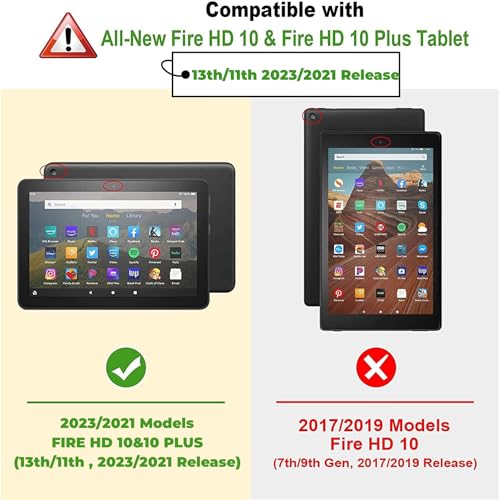 AVAWO Kids Case for Fire HD 10 & Fire HD 10 Plus Latest Model Tablet (13th/11th Generation 2023/2021 Release), with Shoulder Strap, Lightweight Shockproof Handle, Black