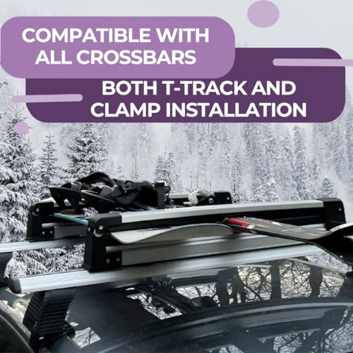 Erkul 25" Ski Rack for Car Roof - Universal Ski & Snowboard Car Racks with Anti-Theft Lock and Extension with Sliding Rail | Carry up to 4 Pairs of Skis or 2 Snowboards