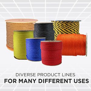 ATERET Twisted 3-Strand Black Polypropylene Rope Monofilament I 1" x 100 Feet I 12,825 lbs. Tensile Strength I Lightweight & Heavy-Duty Synthetic Cord for DIY Projects, Marine, Commercial Use