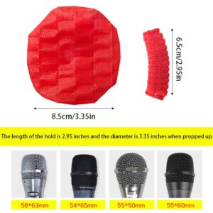 Disposable Microphone Cover 200 PCS Mic Covers Disposable Non-Woven, Microphone Cover with Elastic Band, Perfect Protective Cap for Most Handheld Microphone (Five Colors)