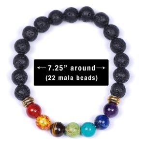 Men Women Stone Beads Stretch Strand Bracelets Healing Therapy Bracelets Gift, Black