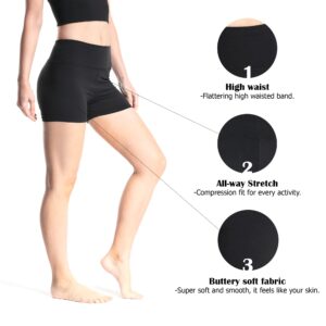 VALINNA Women's Workout Yoga Athletic Running Dance Gym Shorts High Waist Cheerleader Volleyball Short Pants (Small, 211-Black)