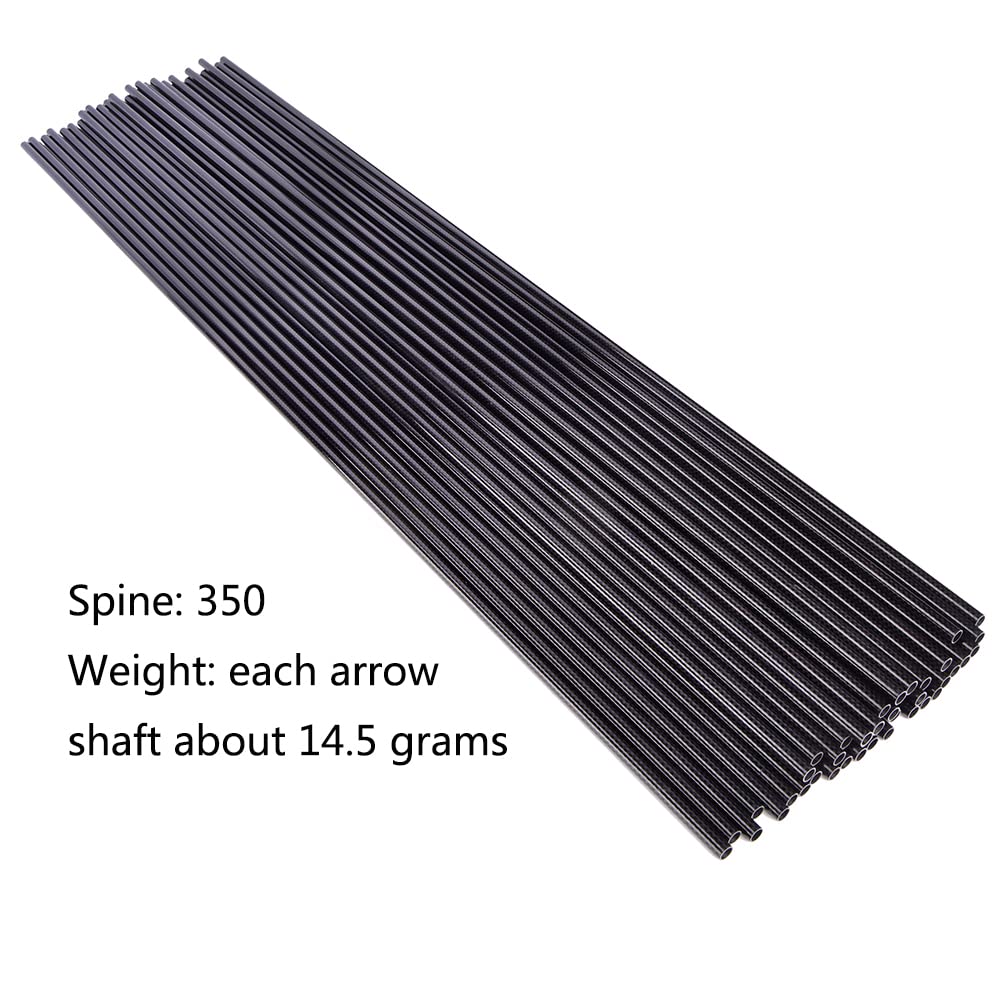 ZSHJGJR 3K Archery Pure Carbon Arrow Shaft 350 Spine ID 6.2mm Raw Bare Arrow Shaft Carbon Shaft Tube 31.5 Inches for Competitive Competitions DIY Hunting Target Practice Arrows 6/12/24pcs (6)