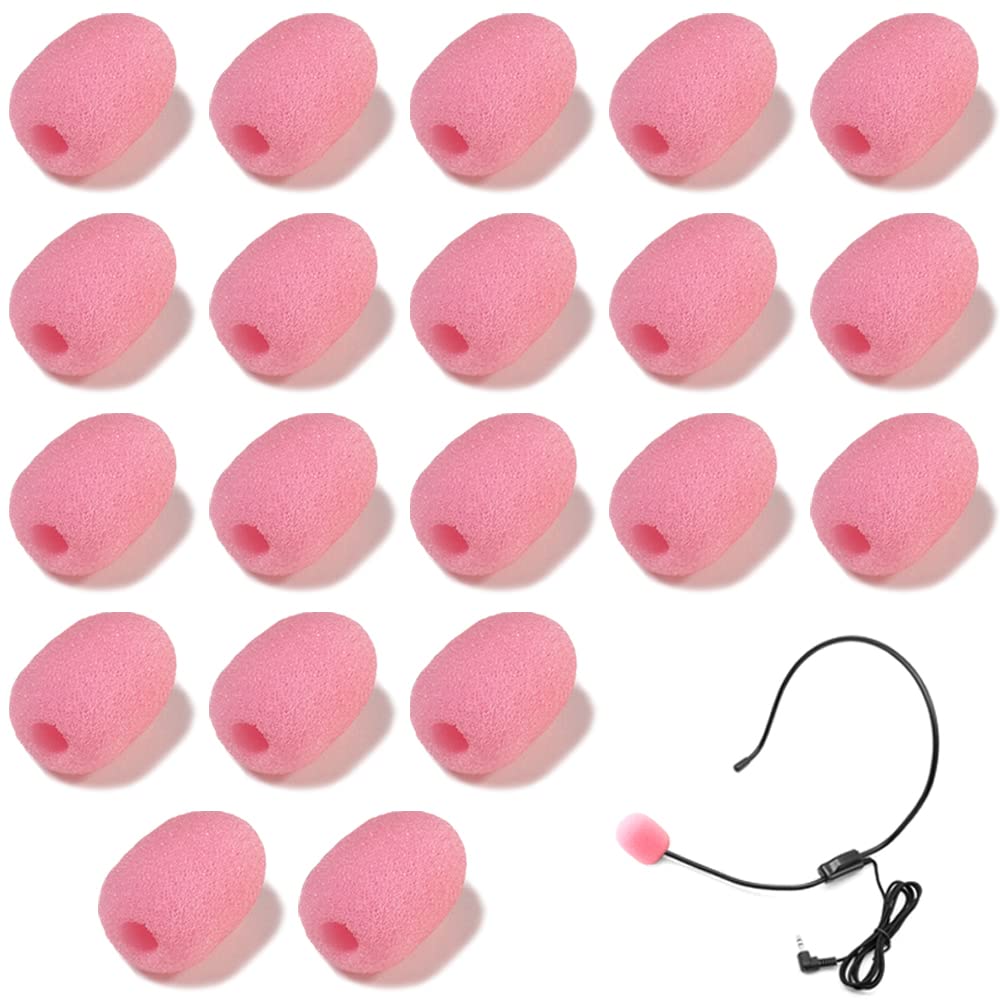 20 Pack Lapel Headset Microphone Windscreen, SourceTon Microphone Sponge Foam Cover Mini Size Lavalier Microphone Use for Cover Microphone Noise Reduction Shield Protection