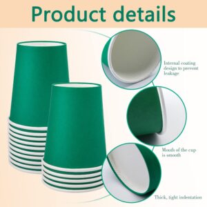 Fedmut Disposable Paper Cups Green Paper Cups 8oz 50 Pack, Hot Paper Cups,Paper Drinking Cups Ideal for Home,Picnic