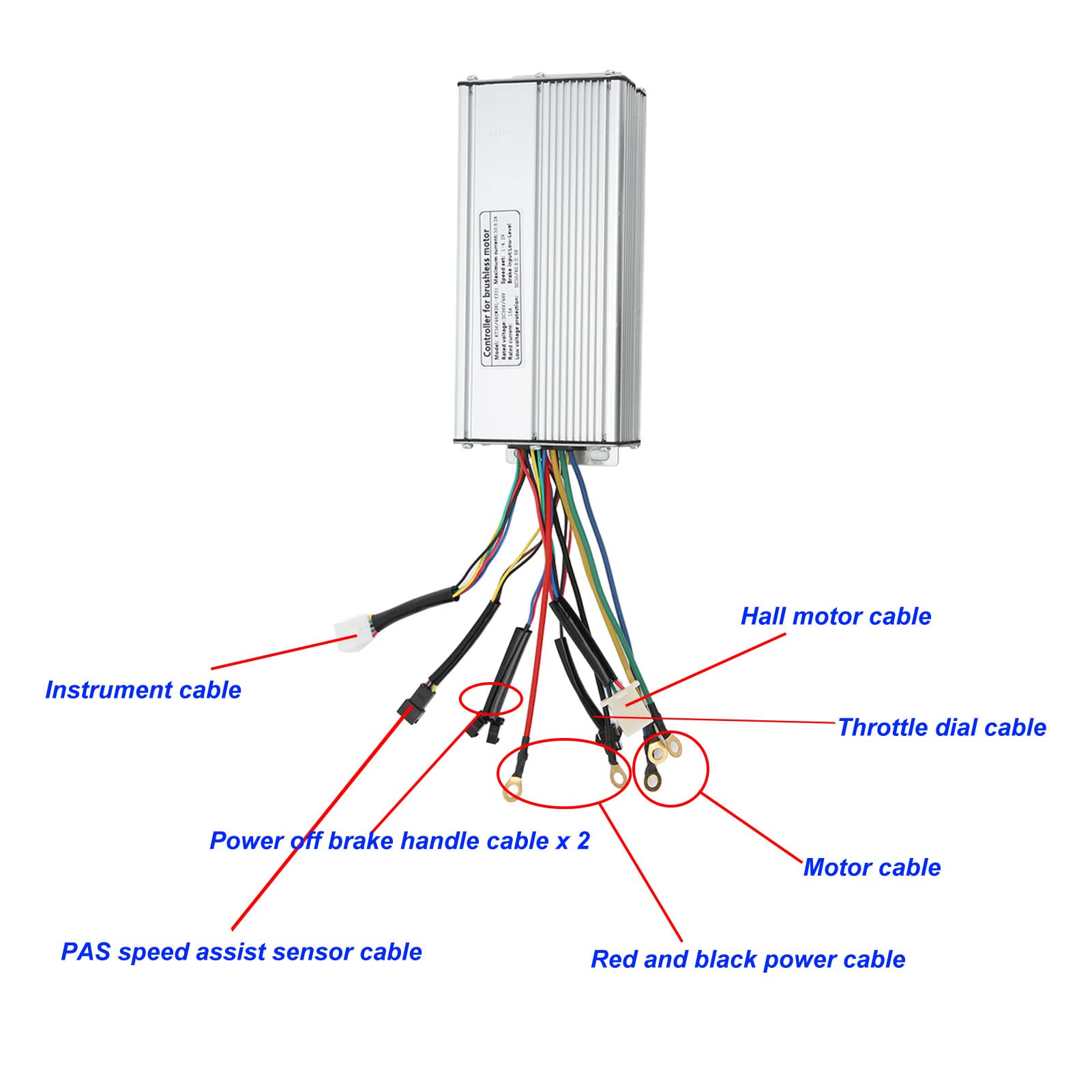 Bike Controller with Display, 30A Controller with LCD3 Display Electric Controller Kit for Electric 36V 48V 1000W DC Motor